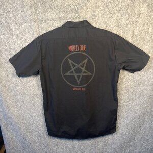 Motley Crue "Shout at the Devil" Back Graphic Dickies Mechanic Shirt Sz Large